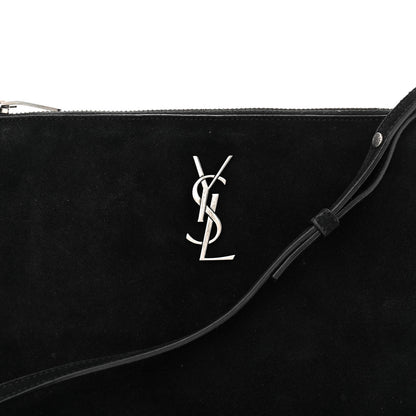 Saint Laurent SAINT LAURENT Suede Calfskin Small Fringe Crossbody Bag Black 8 of 15