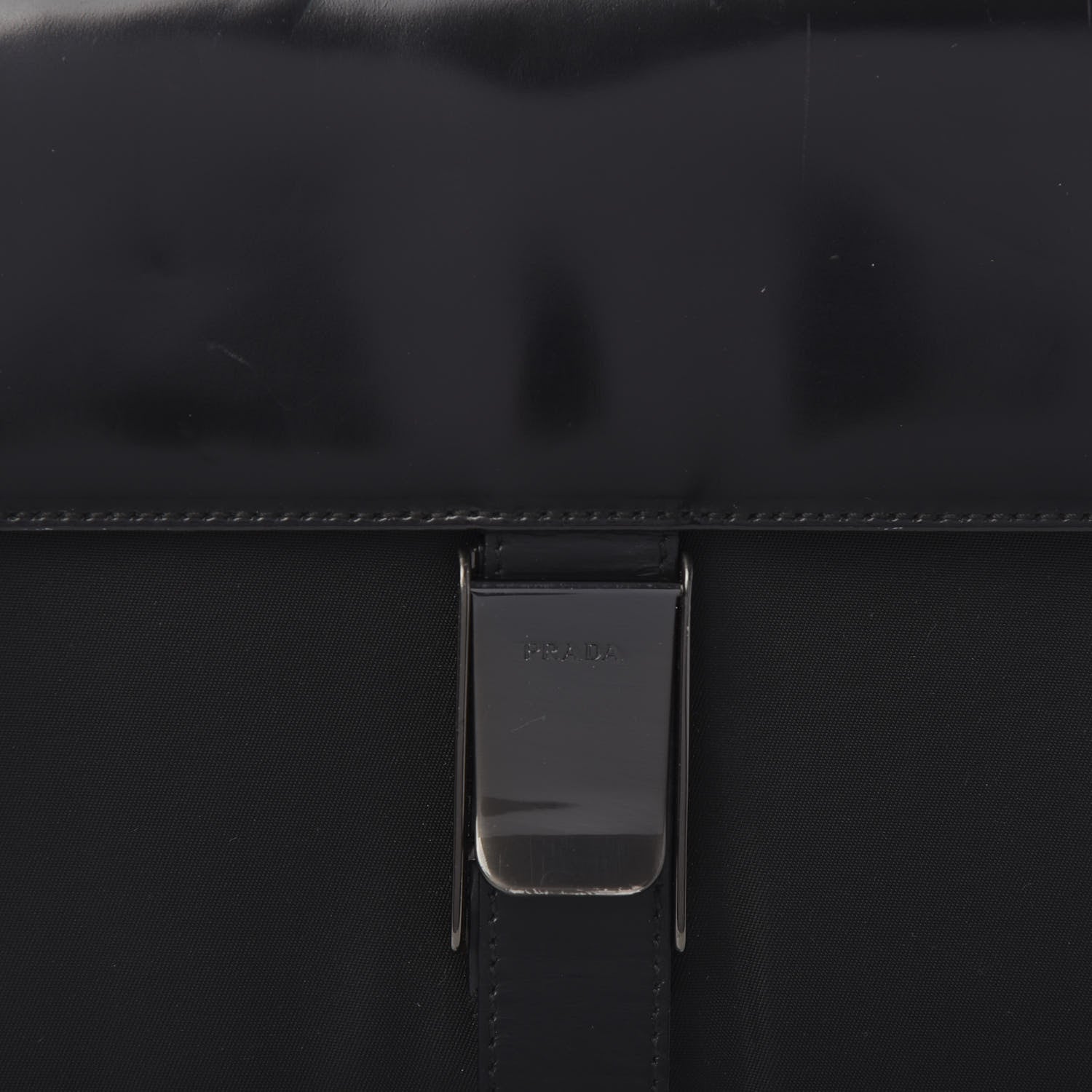 Prada Tessuto Nylon Spazzolato Shoulder Bag Black 9 of 10