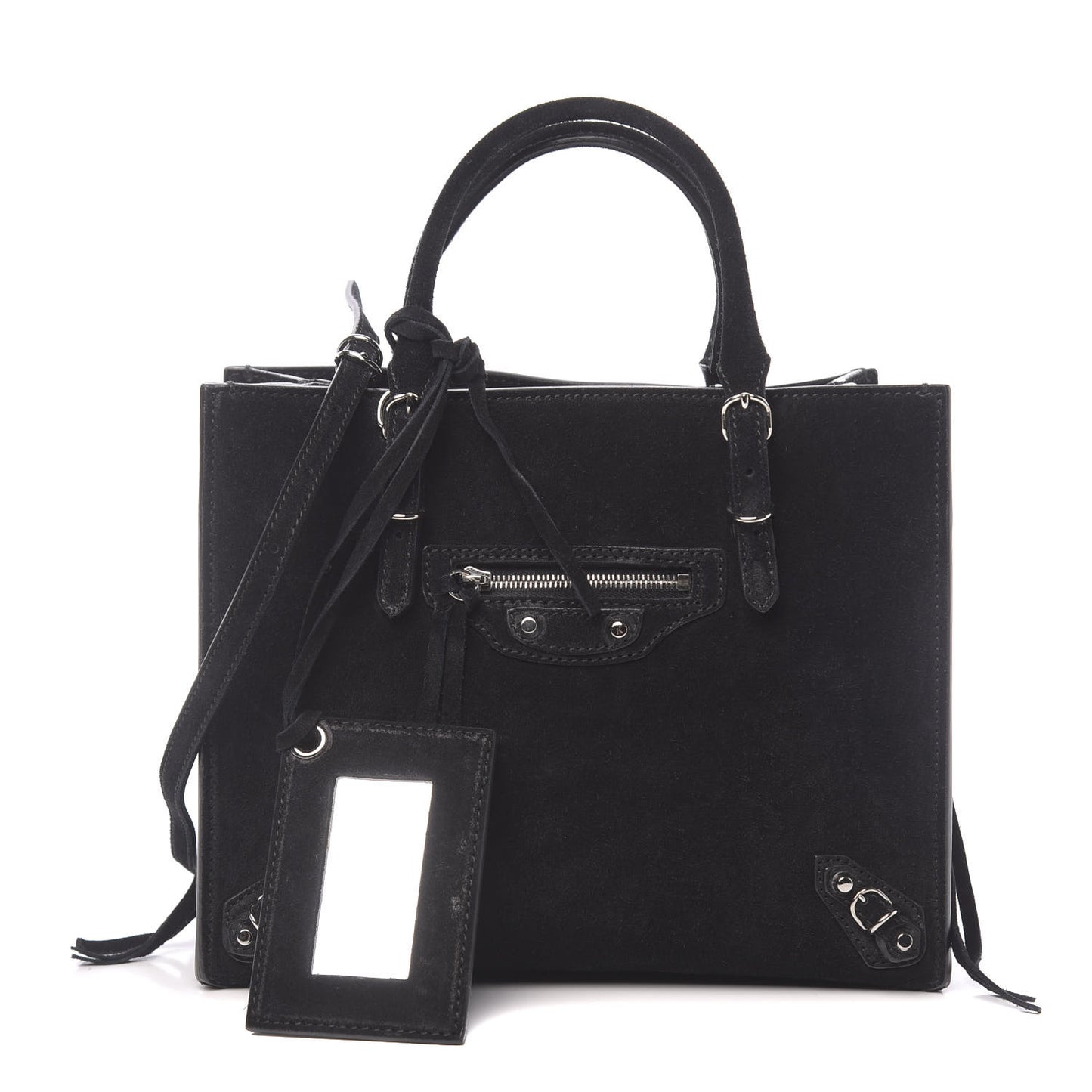 Baby Daim Suede Papier Mini A4 Zip Around Tote Black