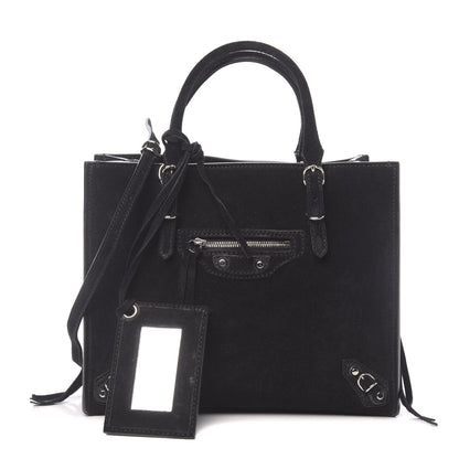Balenciaga Baby Daim Suede Papier Mini A4 Zip Around Tote Black 1 of 12