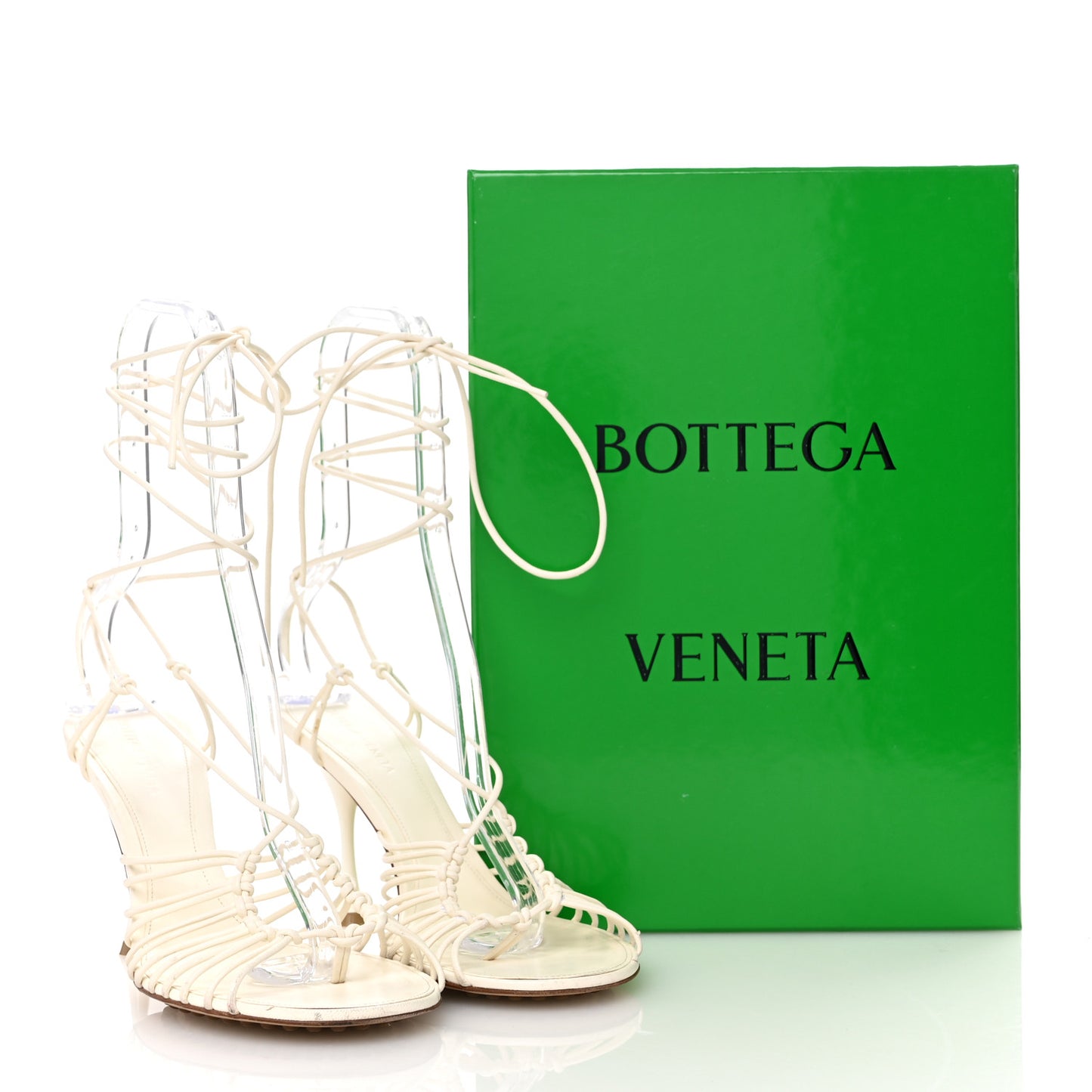 Nappa Dot Ankle Tie Sandals 38.5 White