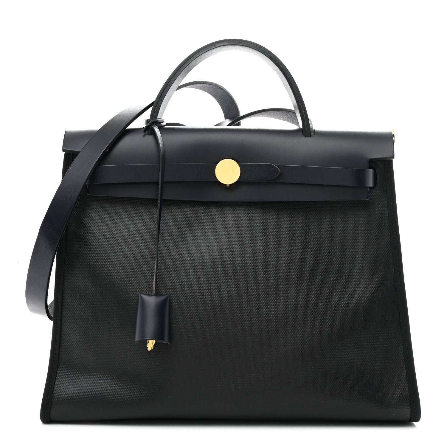Hermes Toile H Berline Vache Hunter Herbag Zip PM Black Bleu Nuit 1 of 11