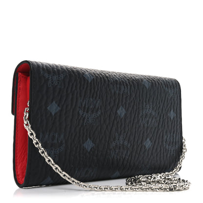 MCM Visetos Large Patricia Wallet On Chain Black Red 3 of 8