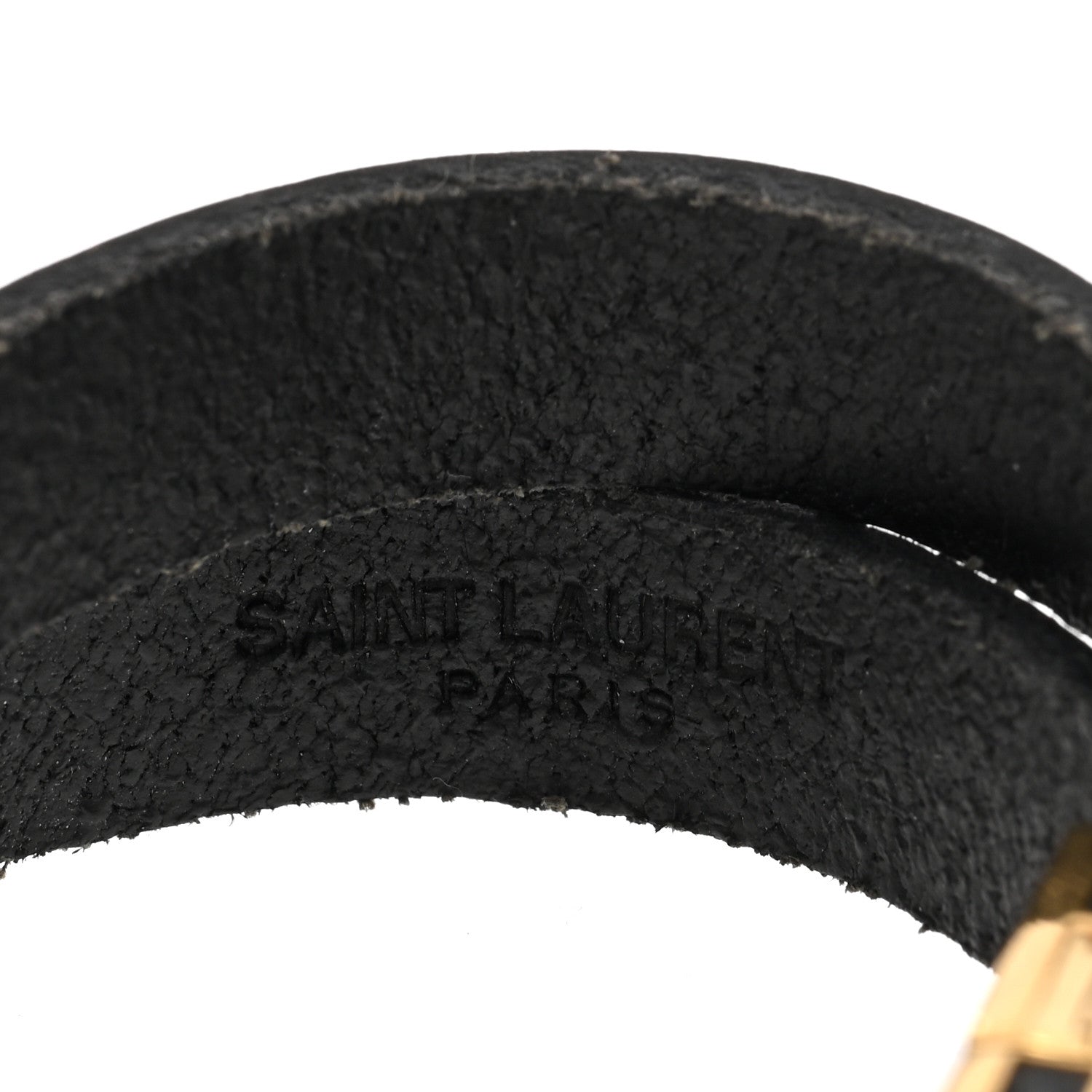 Saint Laurent Calfskin Opyum Double Wrap Bracelet Black 4 of 5