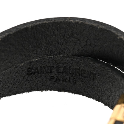 Saint Laurent Calfskin Opyum Double Wrap Bracelet Black 4 of 5