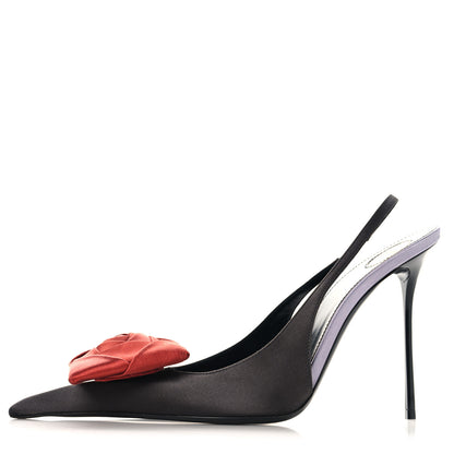 Saint Laurent Satin Crepe AMALIA 110 Pumps 38.5 Dark Lilas 1 of 9
