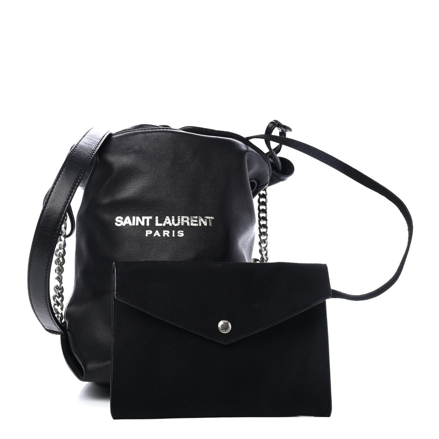 Lambskin Small Teddy Bucket Bag Black