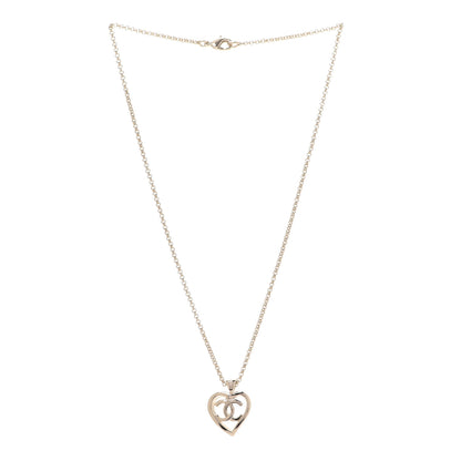 Chanel CC Heart Chain Pendant Necklace Gold 3 of 6