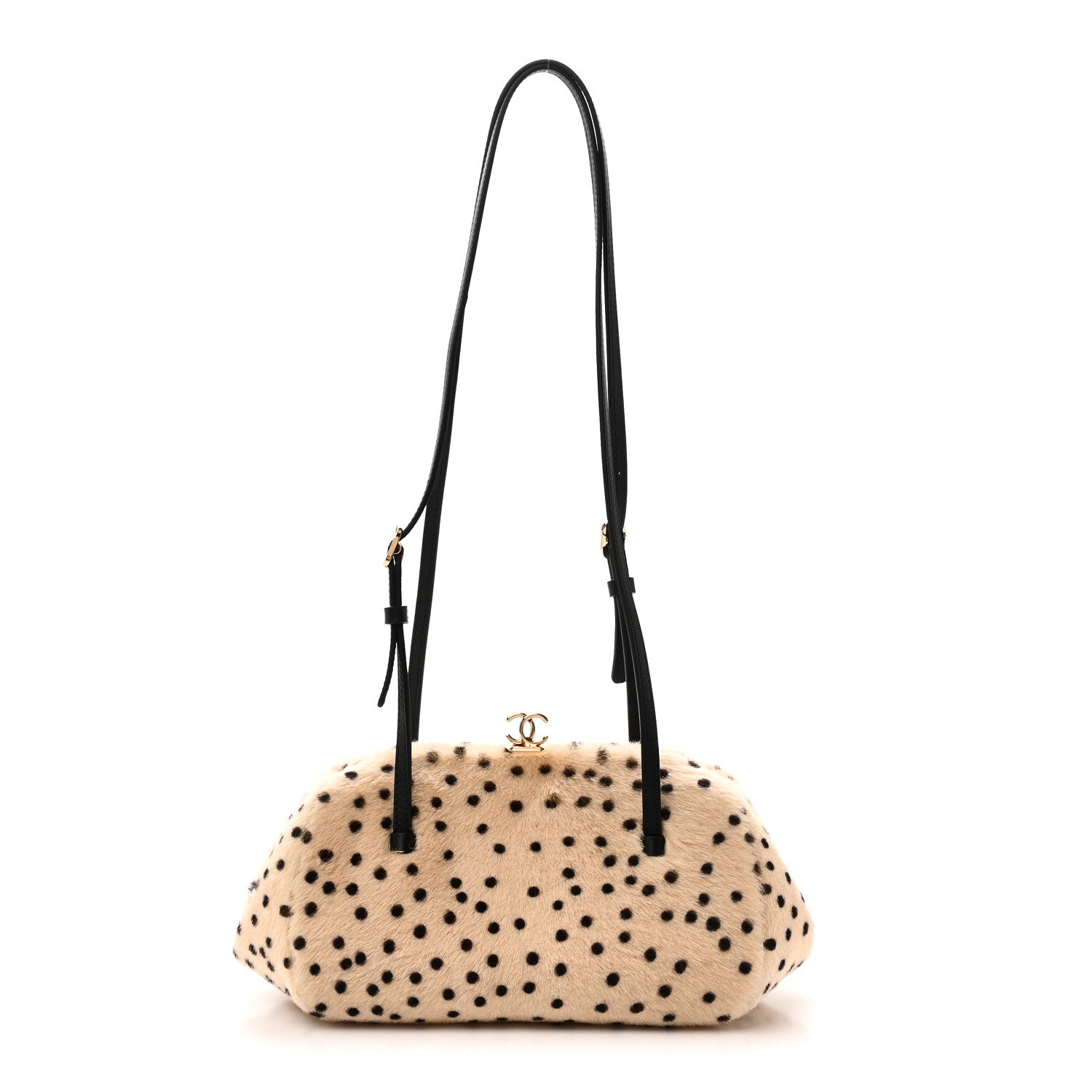 Chanel Pony Hair Cheetah Printed Shoulder Bag Light Beige Black 1 of 11