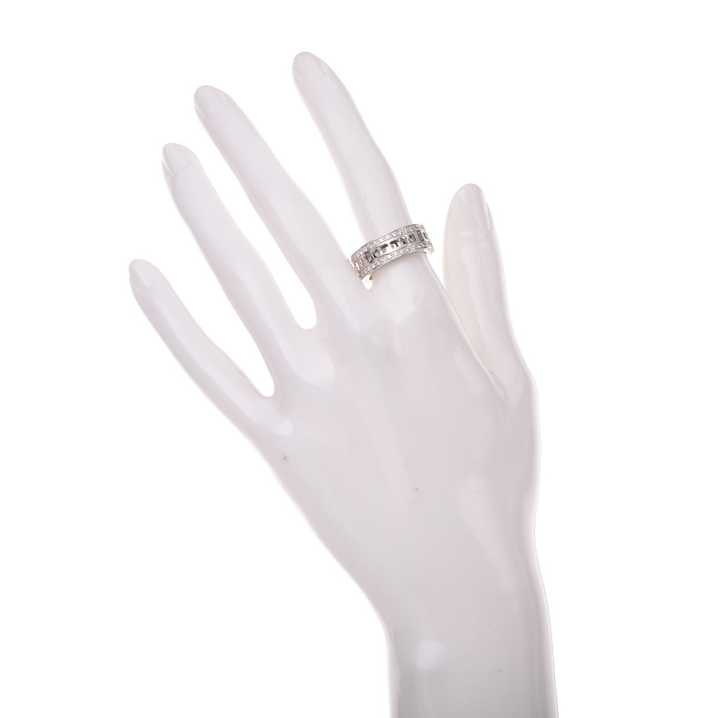 18K White Gold Diamond Spinner Ring 52 6