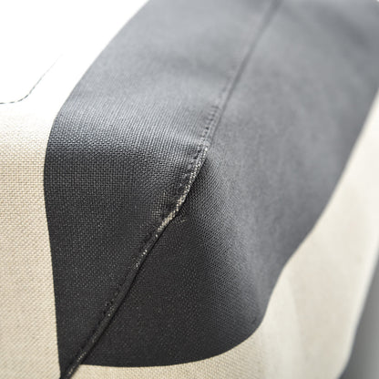 MCM Canvas Stripe Shopper Tote Black White 11 of 14