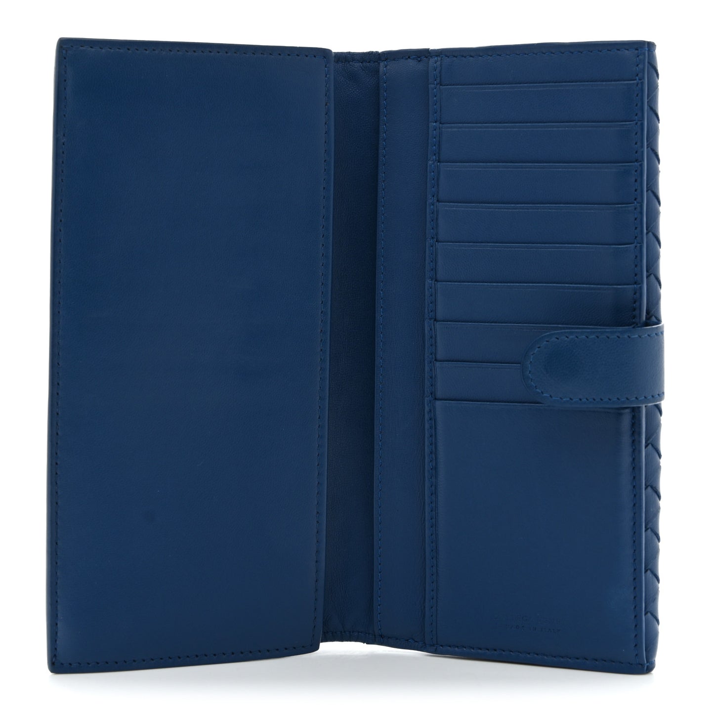 Nappa Intrecciato Continental Flap Wallet Bluette