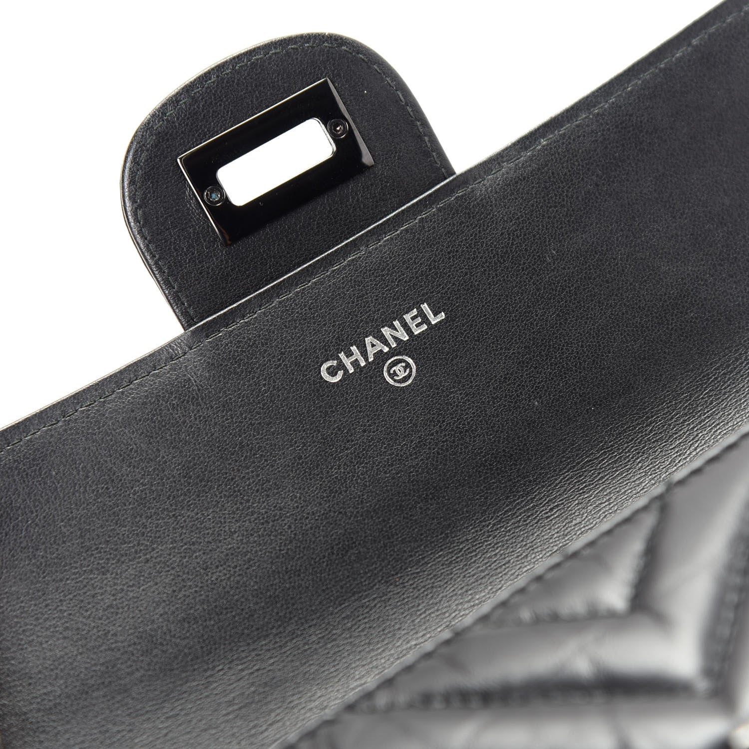 Chanel Aged Calfskin Chevron Quilted 2.55 Reissue Flap Wallet So Black 6 of 9