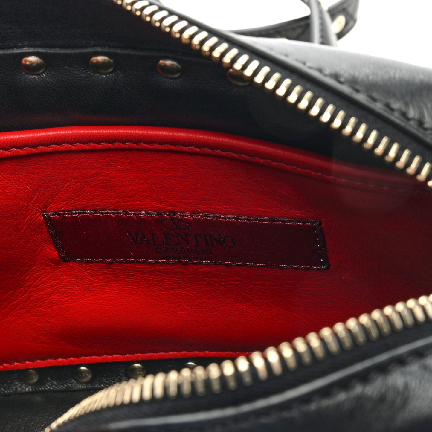 Nappa Rockstud Spike Camera Crossbody Bag Black
