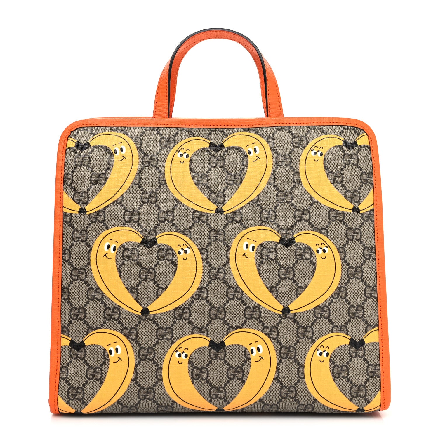 Gucci GG Supreme Monogram Banana Childrens Tote Beige Ebony Multicolor Carrot Orange 1 of 10