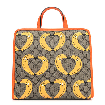 Gucci GG Supreme Monogram Banana Childrens Tote Beige Ebony Multicolor Carrot Orange 1 of 10