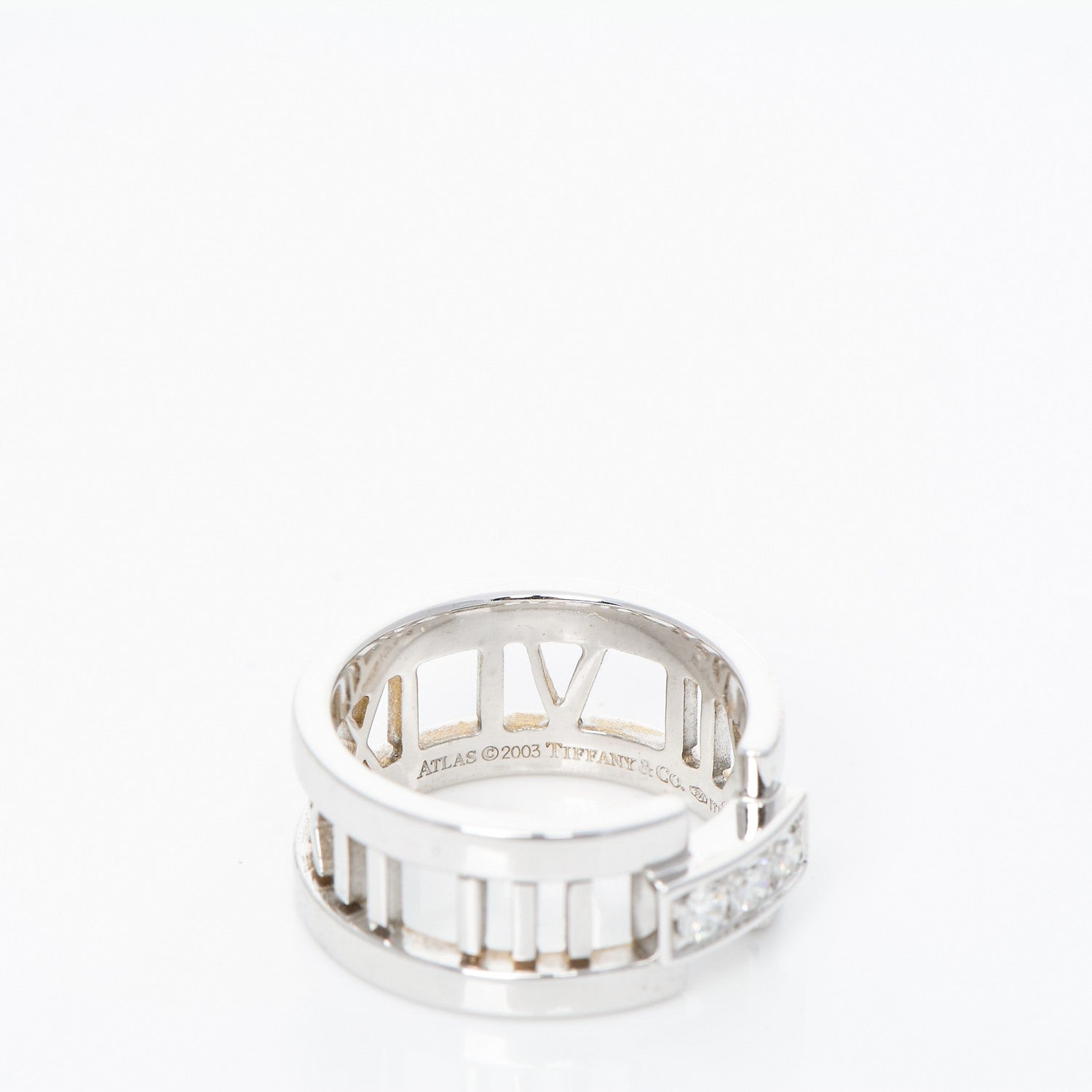 Tiffany 18K White Gold Diamond Open Atlas Ring 5.25 4 of 5