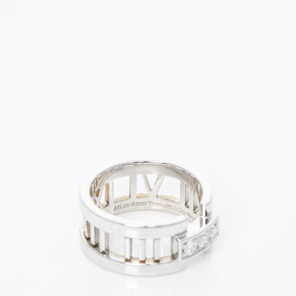 Tiffany 18K White Gold Diamond Open Atlas Ring 5.25 4 of 5