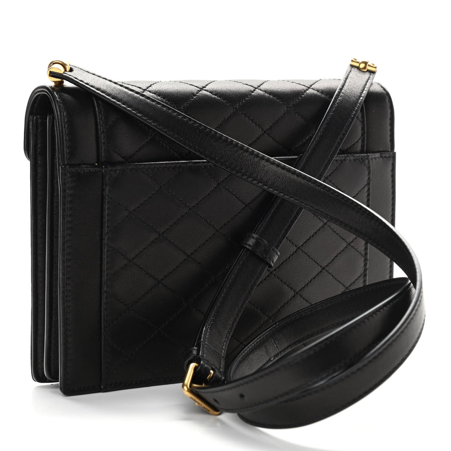 Lambskin Quilted Mini Gaby Satchel Black