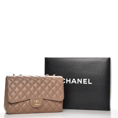 Chanel Lambskin Quilted Jumbo Single Flap Beige 9 of 9