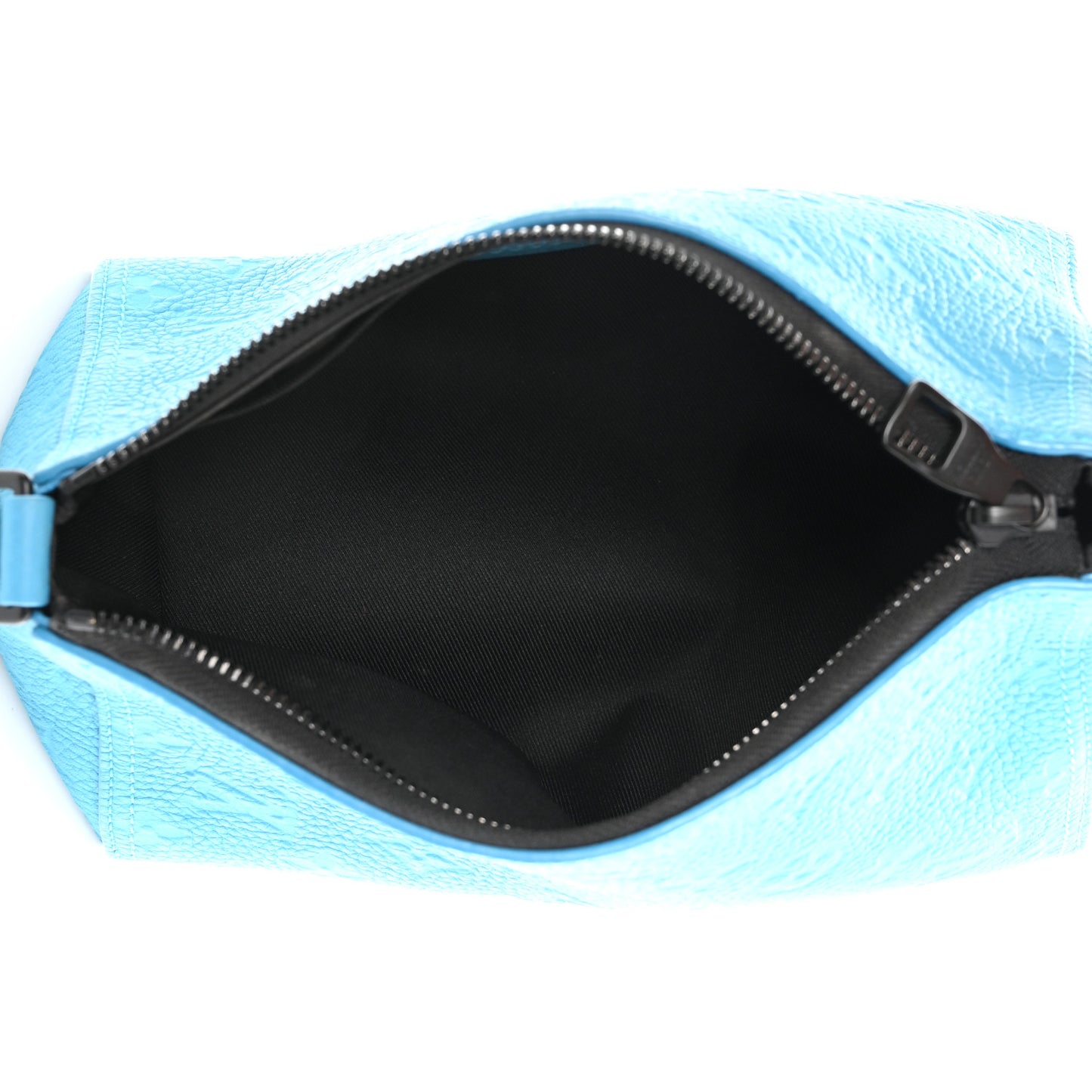 Taurillon Monogram Triangle Messenger Turquoise
