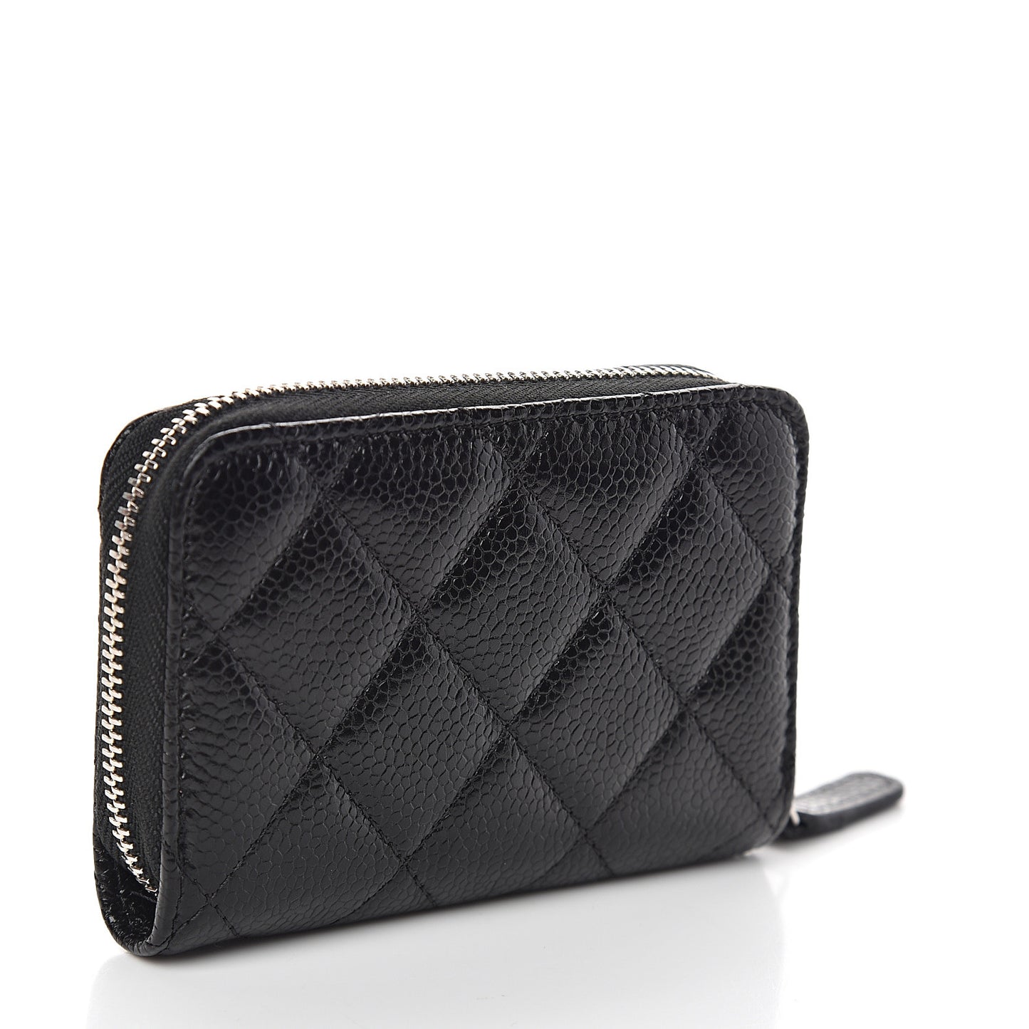 Caviar Quilted Incognito Zip Coin Purse Black