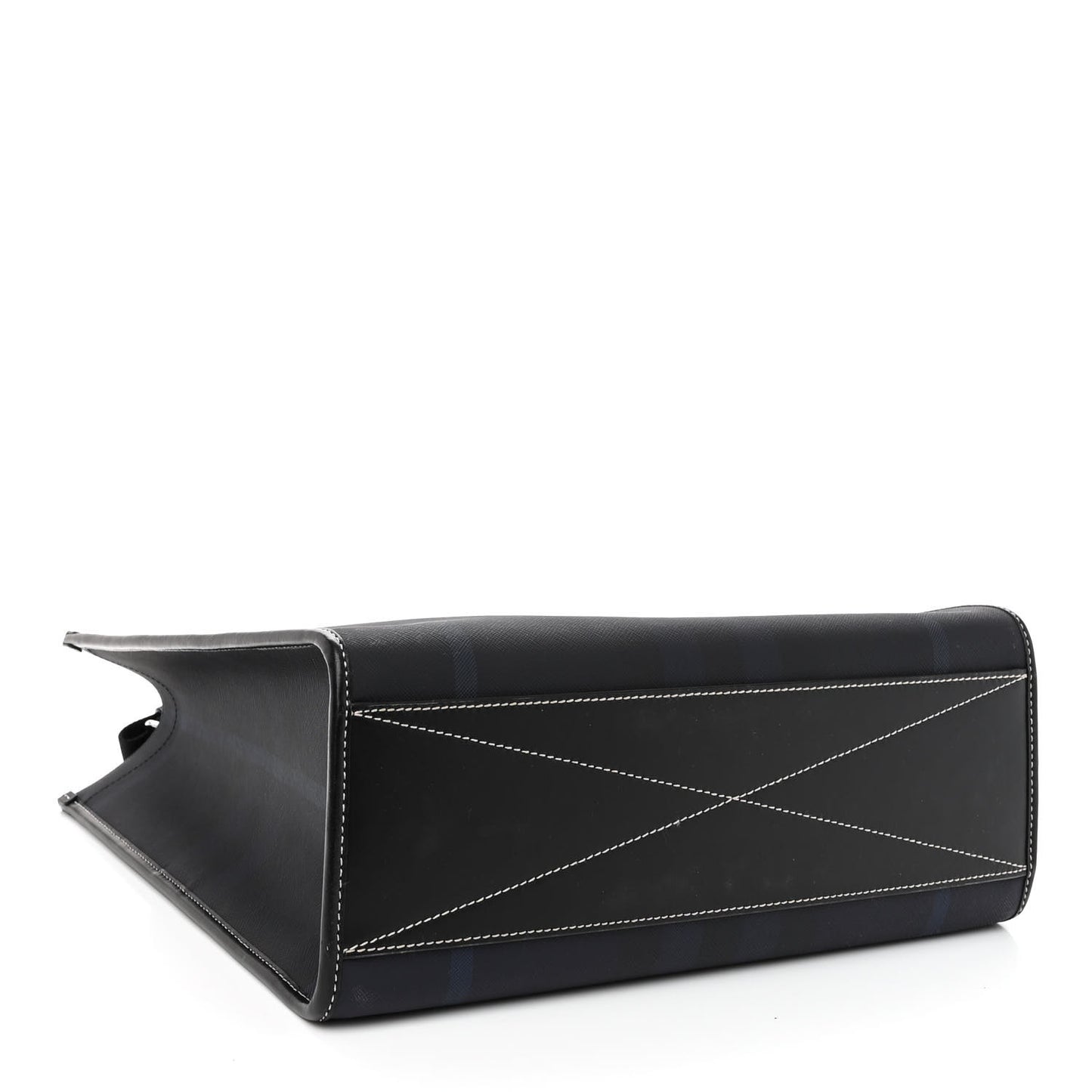 E-Canvas Denny Check Tote Navy Blue