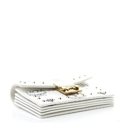 MCM Visetos Mini Accordion Card Wallet White 4 of 8