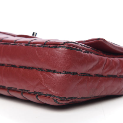 Chanel Lambskin Vertical Stitch Mini Rectangular Flap Rouge Fonce 9 of 11