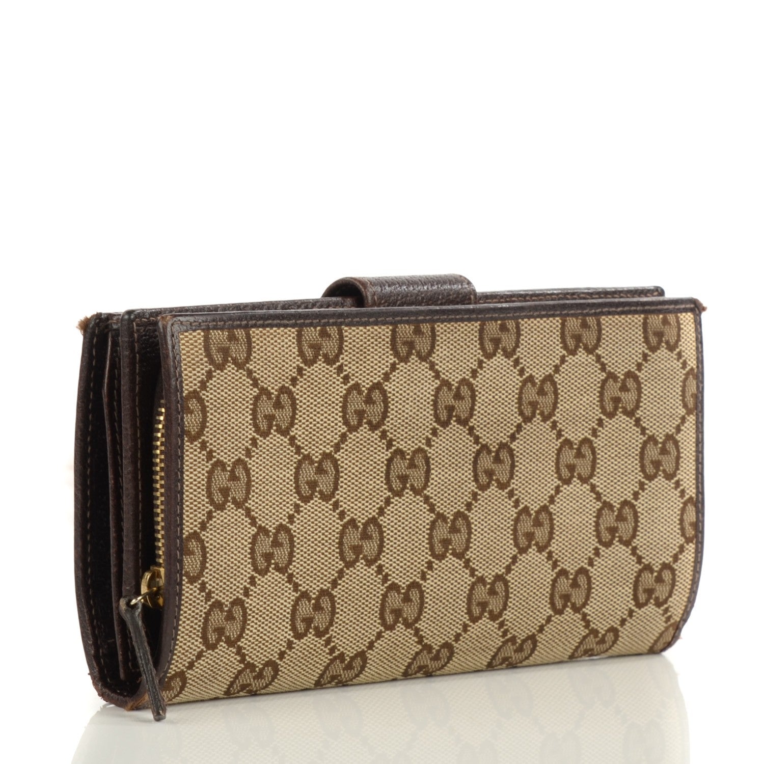 Gucci Monogram Abbey Continental Wallet Dark Brown 3 of 8
