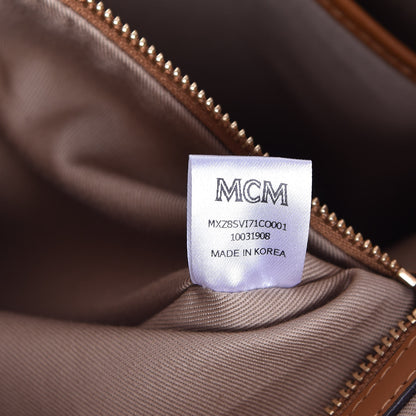 MCM Visetos Large Zip Pouch Cognac 8 of 8