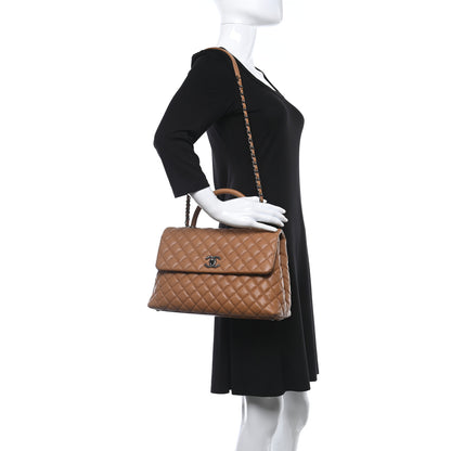 Chanel Caviar Quilted Medium Coco Handle Flap Camel 2 of 9