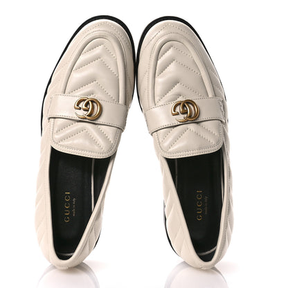 Gucci Nappa Matelasse Double G Marmont Loafers 37 Cream 2 of 8
