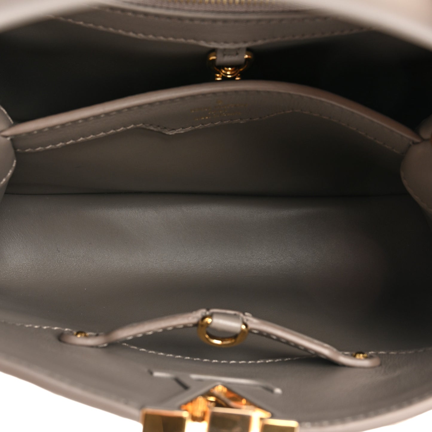 Calfskin Since 1854 Embroidered Capucines BB Ecru Taupe