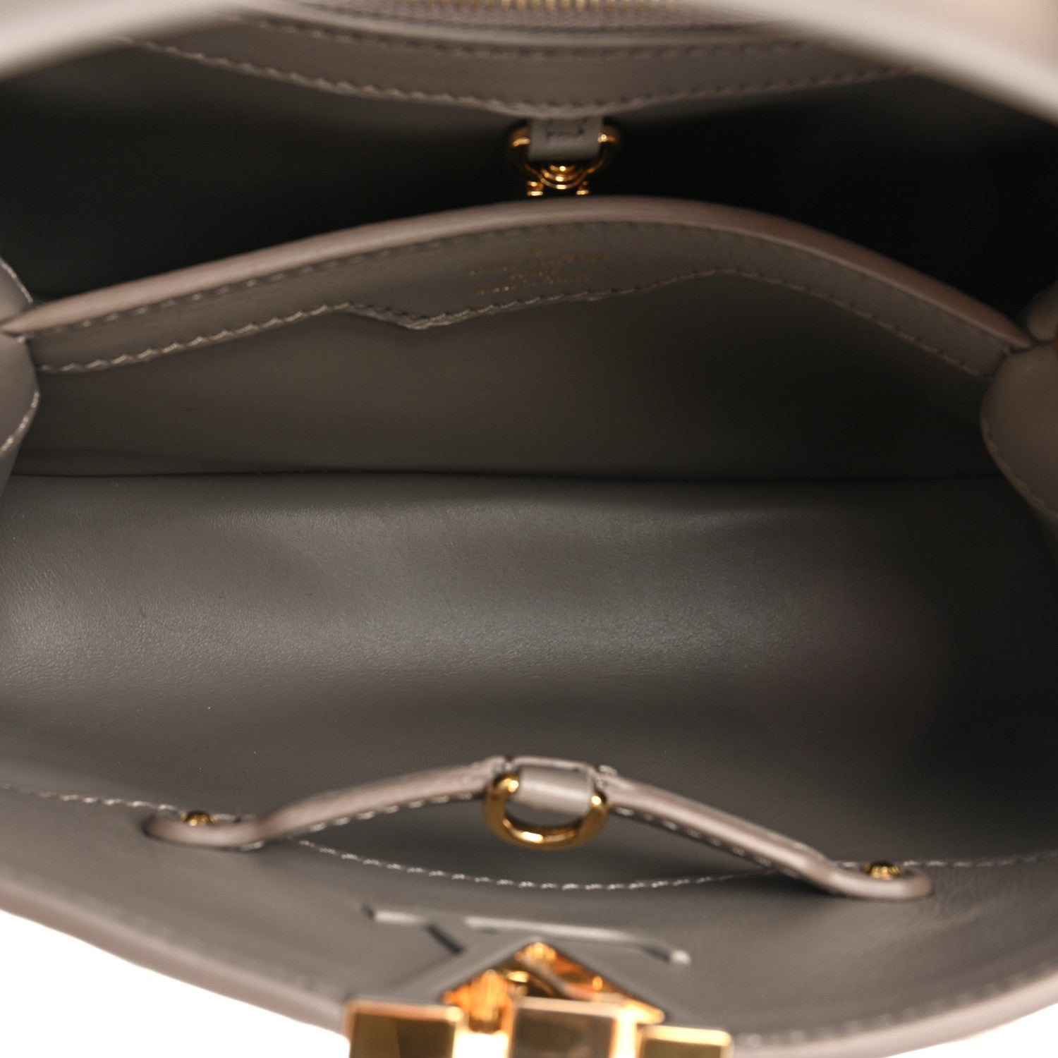 Louis Vuitton Calfskin Since 1854 Embroidered Capucines BB Ecru Taupe 5 of 13