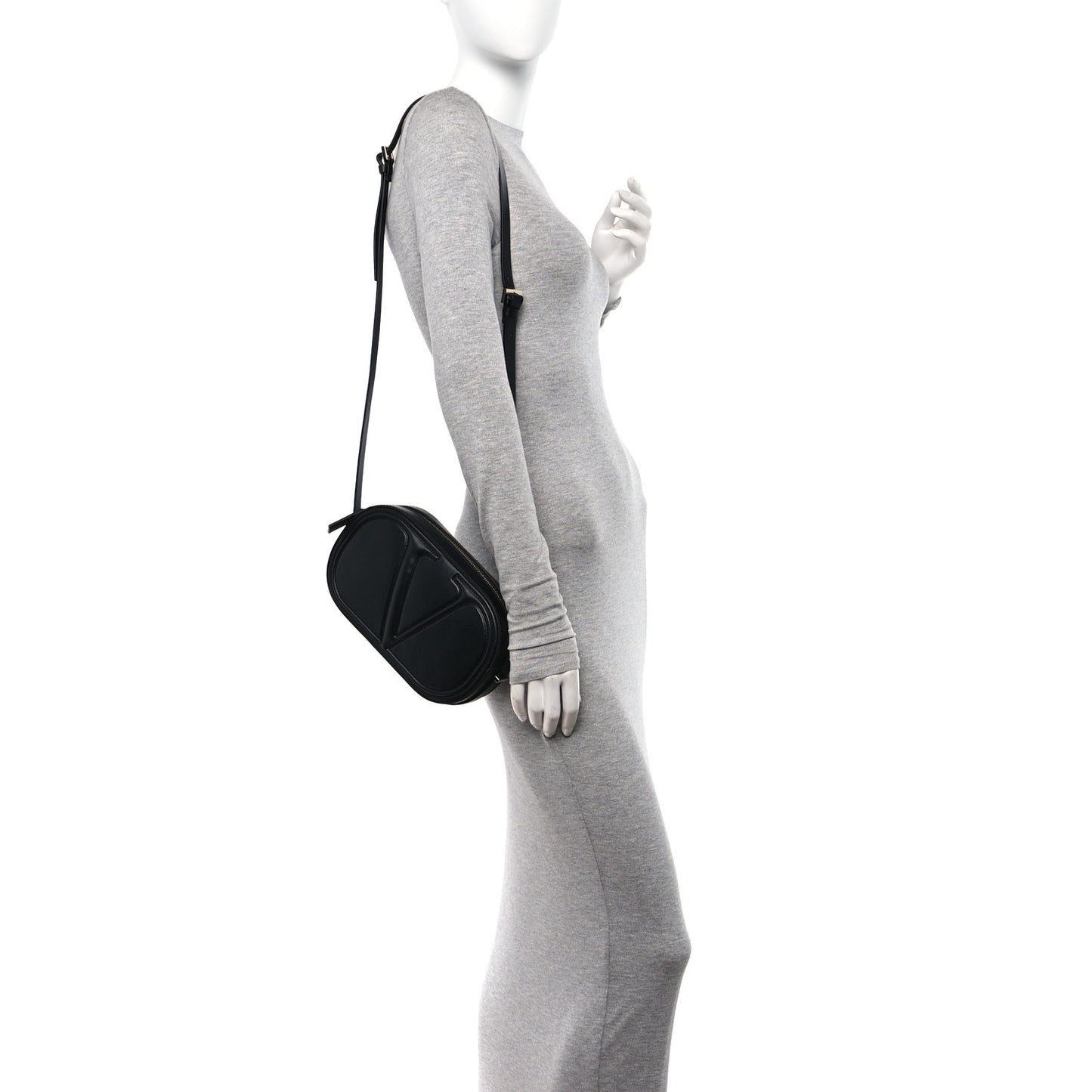 Calfskin VLogo Walk Crossbody Black