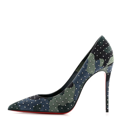 Christian Louboutin Veau Velours Camou Kate Plume 100 Pumps 39 Lin Multi 1 of 8