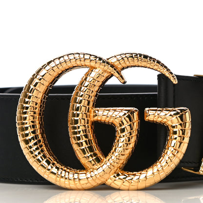 Gucci Calfskin Lizard Double G 50mm Belt 75 30 Black 3 of 8