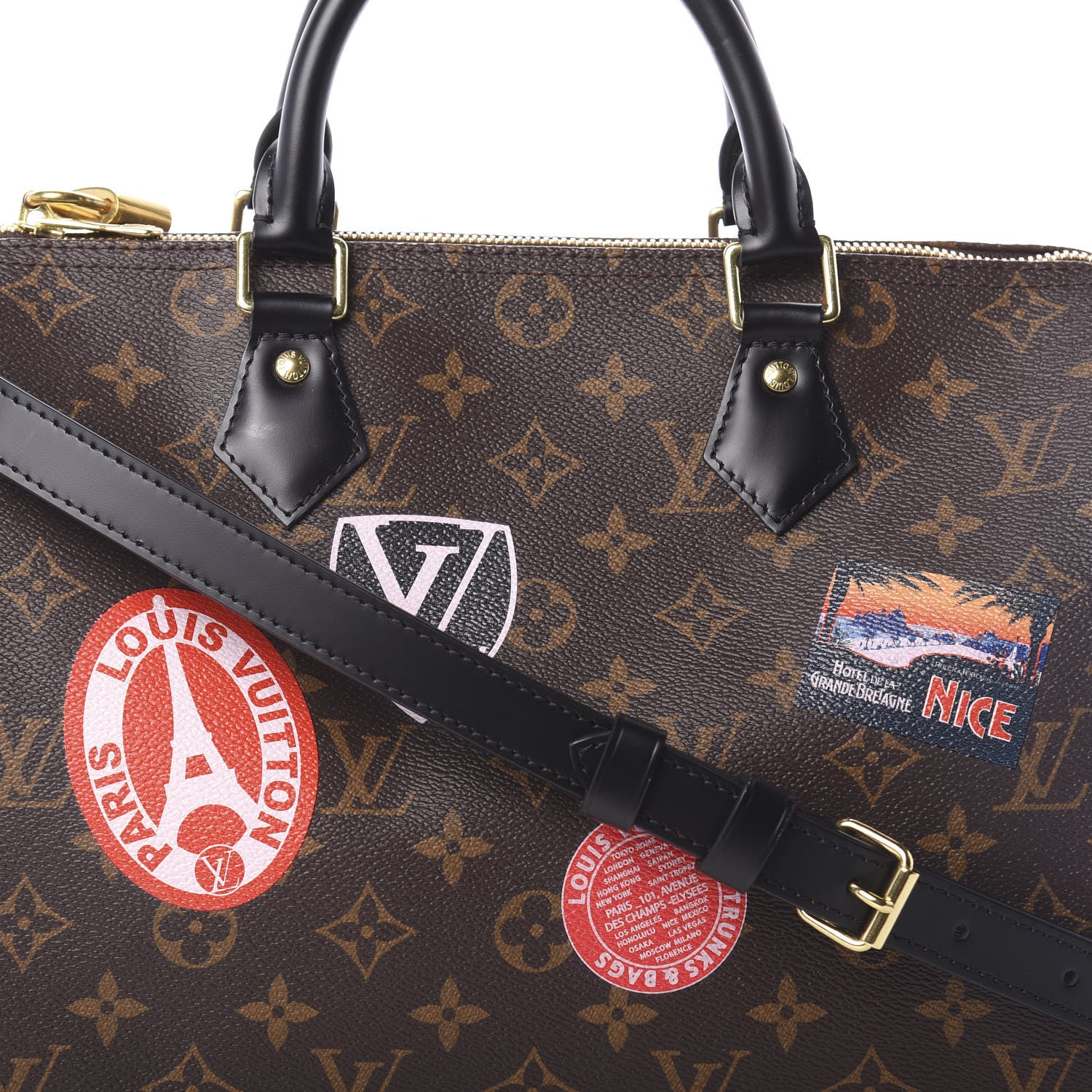 Louis Vuitton Monogram My World Tour Speedy Bandouliere 30 Black 7 of 10