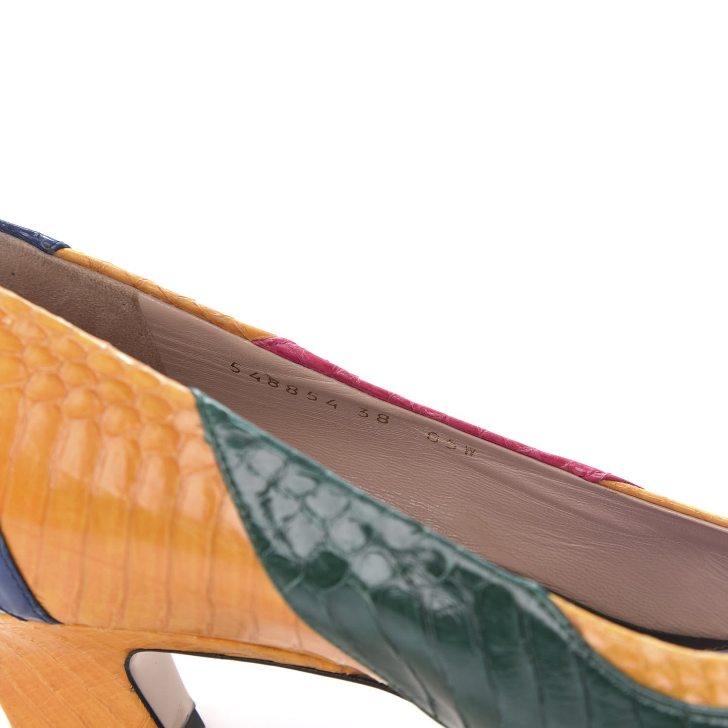 Snakeskin Crystal Double G Pumps 38 Multicolor