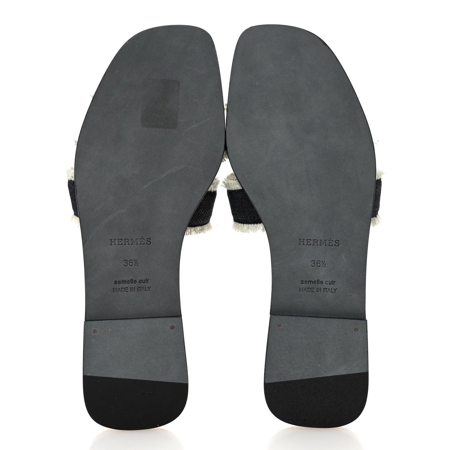 Denim Oran Fringe Sandals 36.5 Bleu Brut