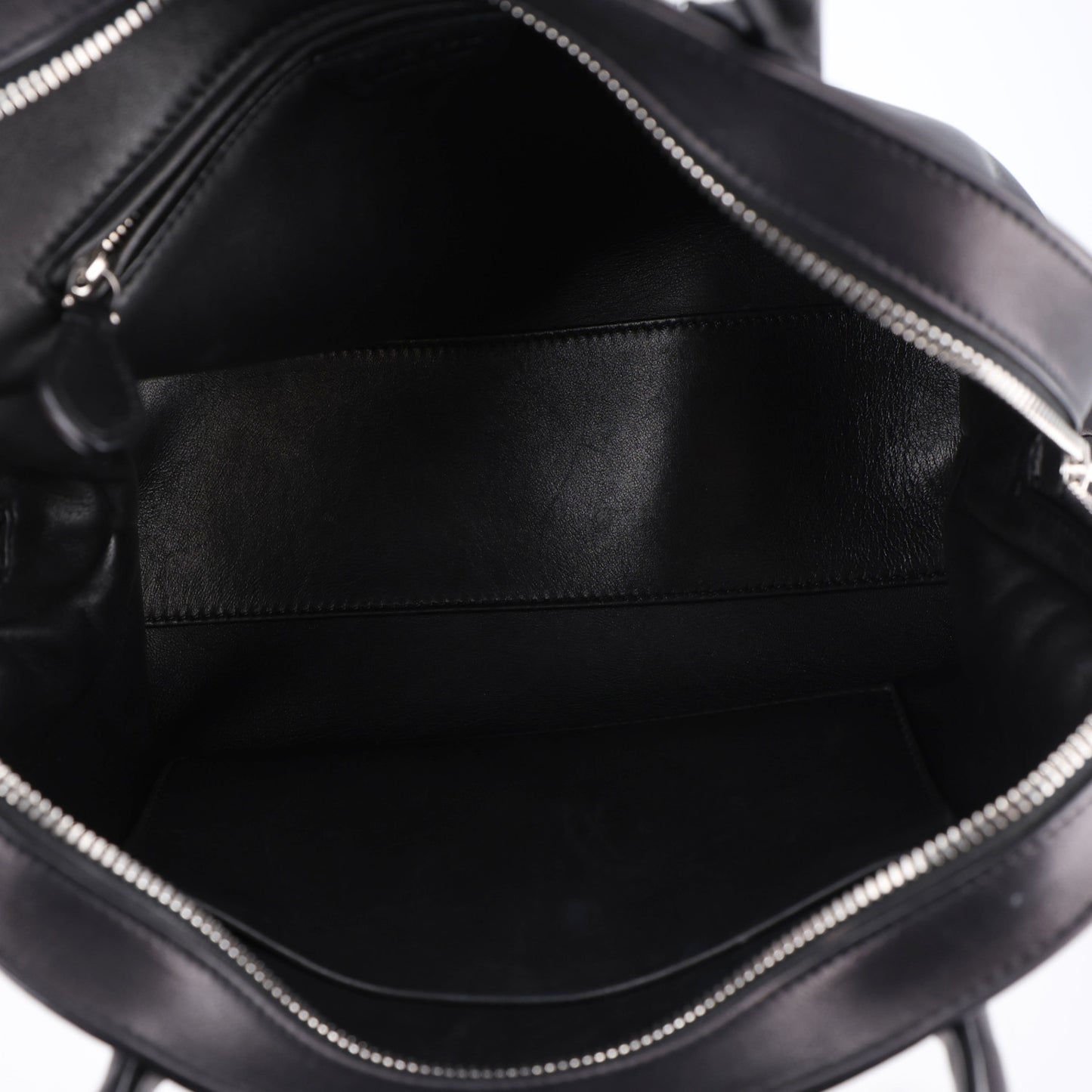 Polished Saddle Calfskin Agnes Bag Black