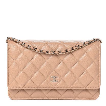 Chanel Caviar Quilted Wallet On Chain WOC Beige 1 of 12