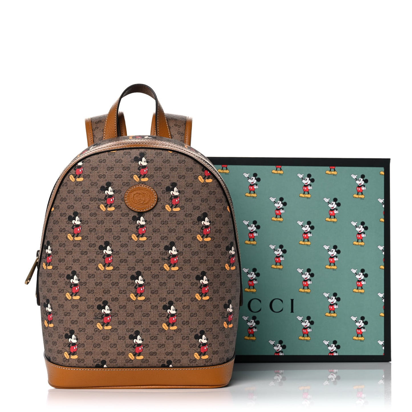 X DISNEY Mini Vintage GG Supreme Monogram Mickey Mouse Small Dome Backpack Beige Vintage Sun Oil