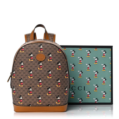 Gucci X DISNEY Mini Vintage GG Supreme Monogram Mickey Mouse Small Dome Backpack Beige Vintage Sun Oil 12 of 12