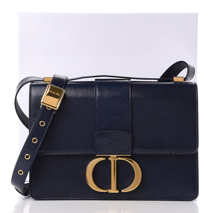 Christian Dior Shiny Crinkled Lambskin 30 Montaigne Flap Bag Indigo 13 of 13