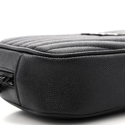 Saint Laurent Grain De Poudre Matelasse Monochrome Monogram Mini Lou Camera Bag Black 9 of 10