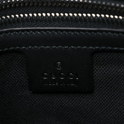 Gucci GG Supreme Monogram Appia Calfskin Web Flat Messenger Bag Black Grey 6 of 13