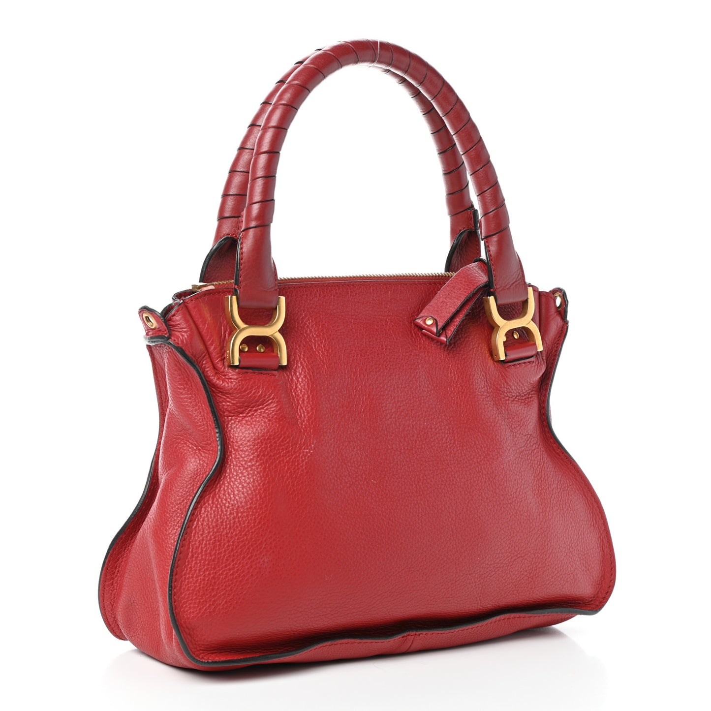 Calfskin Medium Marcie Satchel Peony Red