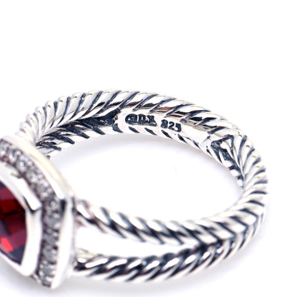 David Yurman Sterling Silver Diamond Garnet 7mm Petite Albion Ring 54 7 5 of 6